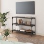 Plywood and black steel shelving 100x33x70.5 cm by vidaXL, Bookcases and shelves - Ref: Foro24-819352, Price: 64,99 €, Discou...