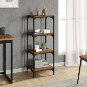 Plywood and smoked oak steel shelving 40x33x100 cm by vidaXL, Bookcases and shelves - Ref: Foro24-819314, Price: 55,83 €, Dis...