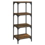 Plywood and smoked oak steel shelving 40x33x100 cm by vidaXL, Bookcases and shelves - Ref: Foro24-819314, Price: 57,61 €, Dis...