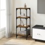 Plywood and smoked oak steel shelving 40x33x100 cm by vidaXL, Bookcases and shelves - Ref: Foro24-819314, Price: 57,61 €, Dis...