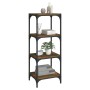 Plywood and smoked oak steel shelving 40x33x100 cm by vidaXL, Bookcases and shelves - Ref: Foro24-819314, Price: 57,61 €, Dis...