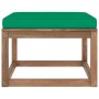 Garden footrest with green cushion by vidaXL, Modular outdoor sofas - Ref: Foro24-3067265, Price: 64,99 €, Discount: %