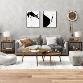 Side tables 2 units smoked oak plywood 40x40x40 cm by vidaXL, Coffee table - Ref: Foro24-819382, Price: 38,42 €, Discount: %