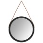 Wall mirror with black strap Ø45 cm by vidaXL, Mirrors - Ref: Foro24-351539, Price: 42,07 €, Discount: %