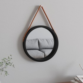 Wall mirror with black strap Ø35 cm by vidaXL, Mirrors - Ref: Foro24-351535, Price: 33,99 €, Discount: %