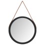 Wall mirror with black strap Ø35 cm by vidaXL, Mirrors - Ref: Foro24-351535, Price: 33,29 €, Discount: %