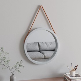 Espejo de pared con correa plateado Ø55 cm de vidaXL, Espejos - Ref: Foro24-351542, Precio: 41,93 €, Descuento: %