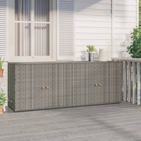 Gartenschrank aus grauem PE-Rattan, 198 x 55,5 x 80 cm von vidaXL, Schließfächer und Lagerschränke - Ref: Foro24-319871, Prei...