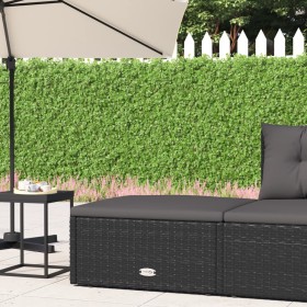 Garden stool with black synthetic rattan cushion by vidaXL, Modular outdoor sofas - Ref: Foro24-319589, Price: 65,99 €, Disco...