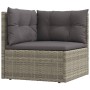 Garten-Ecksofa mit grauen synthetischen Rattankissen von vidaXL, Modulare Sofas für den Außenbereich - Ref: Foro24-319600, Pr...