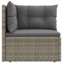 Garten-Ecksofa mit grauen synthetischen Rattankissen von vidaXL, Modulare Sofas für den Außenbereich - Ref: Foro24-319600, Pr...