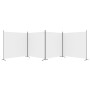 Divider screen with 4 white fabric panels 698x180 cm by vidaXL, Room dividers - Ref: Foro24-350282, Price: 64,80 €, Discount: %