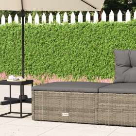 Gartenhocker mit grauem synthetischem Rattankissen von vidaXL, Modulare Sofas für den Außenbereich - Ref: Foro24-319602, Prei...