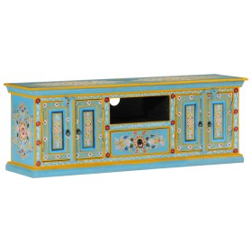 Mueble de TV madera maciza de mango azul 110x30x40 cm de vidaXL, Muebles TV - Ref: Foro24-353908, Precio: 294,99 €, Descuento: %