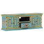 TV cabinet solid blue mango wood 110x30x40 cm by vidaXL, TV Furniture - Ref: Foro24-353908, Price: 277,84 €, Discount: %