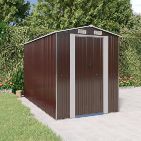 Dark brown galvanized steel garden shed 192x357x223 cm by vidaXL, Sheds - Ref: Foro24-3147462, Price: 543,99 €, Discount: %