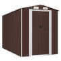 Cobertizo jardín acero galvanizado marrón oscuro 192x357x223 cm de vidaXL, Cobertizos - Ref: Foro24-3147462, Precio: 567,57 €...