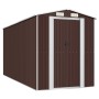 Cobertizo jardín acero galvanizado marrón oscuro 192x440x223 cm de vidaXL, Cobertizos - Ref: Foro24-3147463, Precio: 734,95 €...