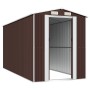 Cobertizo jardín acero galvanizado marrón oscuro 192x440x223 cm de vidaXL, Cobertizos - Ref: Foro24-3147463, Precio: 734,95 €...