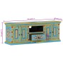 TV cabinet solid blue mango wood 110x30x40 cm by vidaXL, TV Furniture - Ref: Foro24-353908, Price: 277,84 €, Discount: %