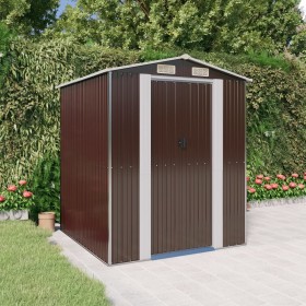 Dark brown galvanized steel garden shed 192x191x223 cm by vidaXL, Sheds - Ref: Foro24-3147460, Price: 364,54 €, Discount: %