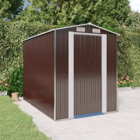 Dark brown galvanized steel garden shed 192x274x223 cm by vidaXL, Sheds - Ref: Foro24-3147461, Price: 456,16 €, Discount: %