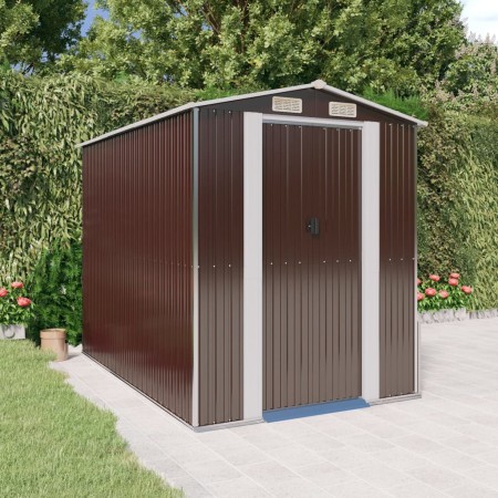 Dark brown galvanized steel garden shed 192x274x223 cm by vidaXL, Sheds - Ref: Foro24-3147461, Price: 476,53 €, Discount: %