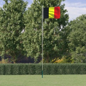 Belgien-Flagge und Mast aus Aluminium, 6,23 m von vidaXL, Fahnen und Windsäcke - Ref: Foro24-3147087, Preis: 69,62 €, Rabatt: %