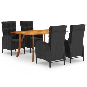 Black 5-Piece Garden Dining Set by vidaXL, Garden sets - Ref: Foro24-3072124, Price: 786,99 €, Discount: %