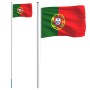 Aluminum Portugal flag and mast 6.23 m by vidaXL, Flags and windsocks - Ref: Foro24-3147104, Price: 82,92 €, Discount: %