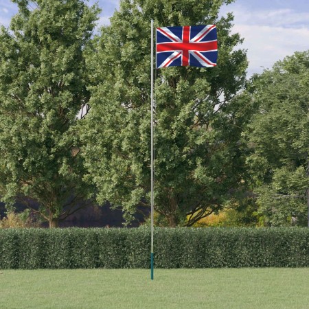 Aluminum flag and mast of the United Kingdom 6.23 m by vidaXL, Flags and windsocks - Ref: Foro24-3147110, Price: 69,07 €, Dis...