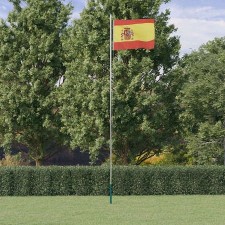 Aluminum flagpole and flag of Spain 6.23 m by vidaXL, Flags and windsocks - Ref: Foro24-3147108, Price: 72,55 €, Discount: %