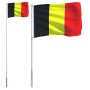 Belgian flagpole and flag, aluminum, 5.55 m by vidaXL, Flags and windsocks - Ref: Foro24-3147117, Price: 58,81 €, Discount: %