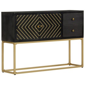 Sideboard aus massivem Mangoholz in Schwarz und Gold, 110 x 30 x 75 cm von vidaXL, Sideboards - Ref: Foro24-353912, Preis: 29...