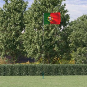 Mástil y bandera de Portugal aluminio 5,55 m de vidaXL, Banderas y mangas de viento - Ref: Foro24-3147134, Precio: 75,47 €, D...