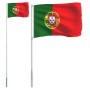 Mástil y bandera de Portugal aluminio 5,55 m de vidaXL, Banderas y mangas de viento - Ref: Foro24-3147134, Precio: 75,47 €, D...