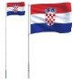 Kroatien-Flagge und Mast aus Aluminium, 5,55 m von vidaXL, Fahnen und Windsäcke - Ref: Foro24-3147128, Preis: 59,98 €, Rabatt: %