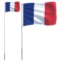 Mástil y bandera de Francia aluminio 5,55 m de vidaXL, Banderas y mangas de viento - Ref: Foro24-3147123, Precio: 60,02 €, De...