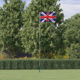 Aluminum flag and mast of the United Kingdom 5.55 m by vidaXL, Flags and windsocks - Ref: Foro24-3147140, Price: 58,20 €, Dis...