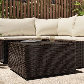 Mesa de centro jardín cuadrada ratán PE marrón 50x50x30 cm de vidaXL, Mesas de jardín - Ref: Foro24-319858, Precio: 56,39 €, ...