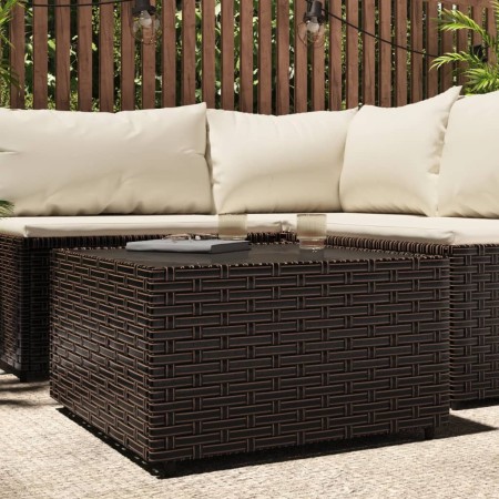 Square garden coffee table made of brown PE rattan, measuring 50x50x30 cm. by vidaXL, Garden tables - Ref: Foro24-319858, Pri...