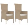 Garden chairs with cushions 2 units beige synthetic rattan by vidaXL, Garden chairs - Ref: Foro24-319532, Price: 150,65 €, Di...