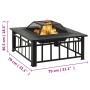 Brasero con atizador acero 79x79x46,5 cm de vidaXL, Chimeneas - Ref: Foro24-360061, Precio: 138,99 €, Descuento: %