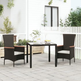 Garden chairs with cushions 2 units black synthetic rattan by vidaXL, Garden chairs - Ref: Foro24-319525, Price: 140,99 €, Di...