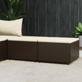 Garden footrest with cushions 2 pcs synthetic brown rattan by vidaXL, Outdoor ottomans - Ref: Foro24-319757, Price: 64,99 €, ...