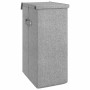 Gray synthetic linen folding laundry basket 26x34.5x59.5 cm by vidaXL, Laundry baskets - Ref: Foro24-351039, Price: 24,49 €, ...