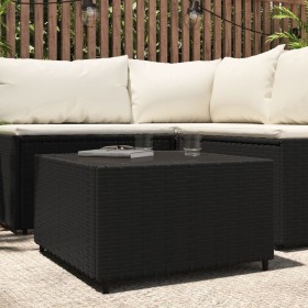 Square garden coffee table black synthetic rattan 50x50x30cm by vidaXL, Garden tables - Ref: Foro24-319857, Price: 66,38 €, D...