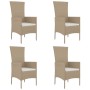 Garden chairs with cushions 4 units beige synthetic rattan by vidaXL, Garden chairs - Ref: Foro24-319533, Price: 290,38 €, Di...