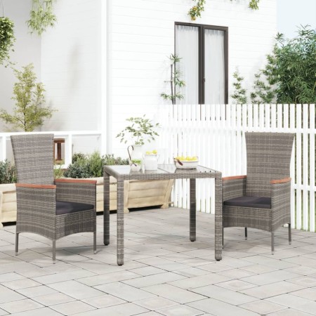 Garden chairs with cushions 2 units gray synthetic rattan by vidaXL, Garden chairs - Ref: Foro24-319526, Price: 137,56 €, Dis...