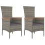 Garden chairs with cushions 2 units gray synthetic rattan by vidaXL, Garden chairs - Ref: Foro24-319526, Price: 137,56 €, Dis...